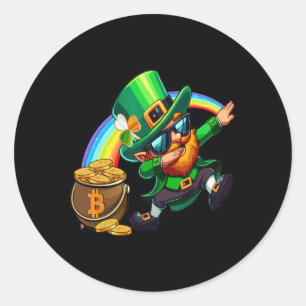 Adesivo Dia de São Patrício Dabbing Bitmoney Rainbow Lepre