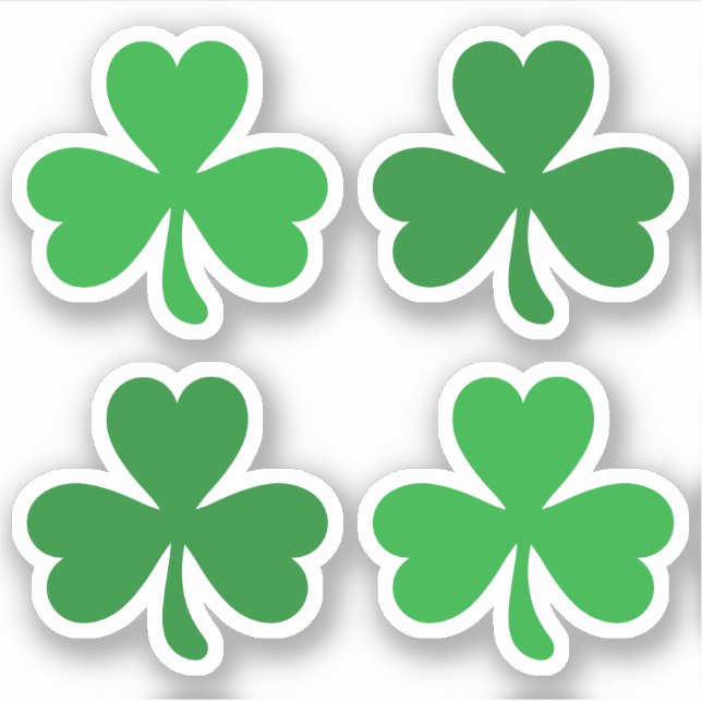 Adesivo Dia de São Patrício de shamrock com trevo verde de (Frente)