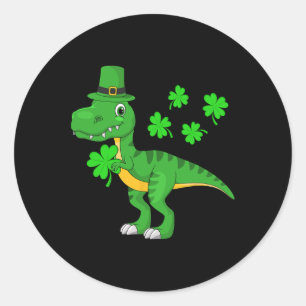Adesivo Dia de São Patrício Dinossauro Trevo Chapéu Leprec