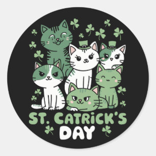 Adesivo Dia de São Patrício do Gato, Dia do Gatrick Divert