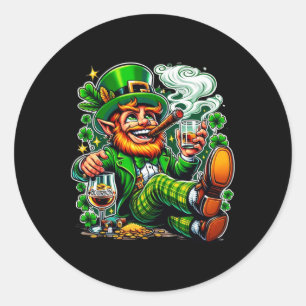 Adesivo Dia de São Patrício do Leprechaun Bourbon e Charut
