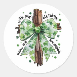 Adesivo Dia de São Patrício Fé Cristã Trevo Shamrock