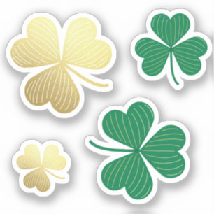 Adesivo Dia de São Patrício Feliz De Shamrock Dourado E 