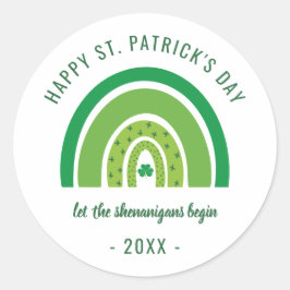 Adesivo Dia de São Patrício Feliz de Shamrock Irlandês Ver