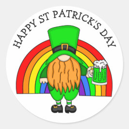Adesivo Dia de São Patrício feliz | Gnome Leprechaun
