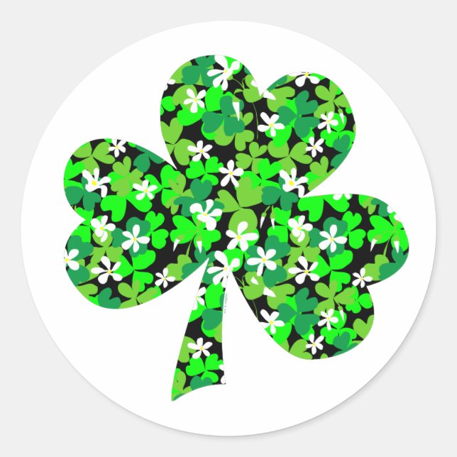 Adesivo Dia de São Patrício Floral Shamrock (Frente)