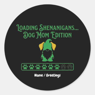 Adesivo Dia de São Patrício Gnome Mãe de Cachorro Travessu