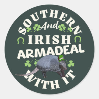 Adesivo Dia de São Patrício Irlandês Armadillo Funny