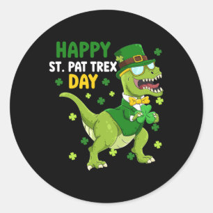 Adesivo Dia de São Patrício Leprechaun Dinossauro Dino Fel