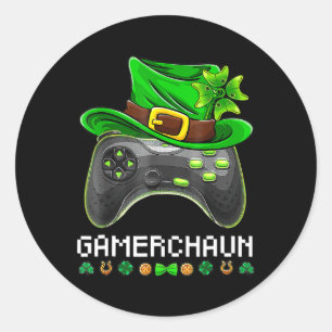 Adesivo Dia de São Patrício Leprechaun Gamer Kids B