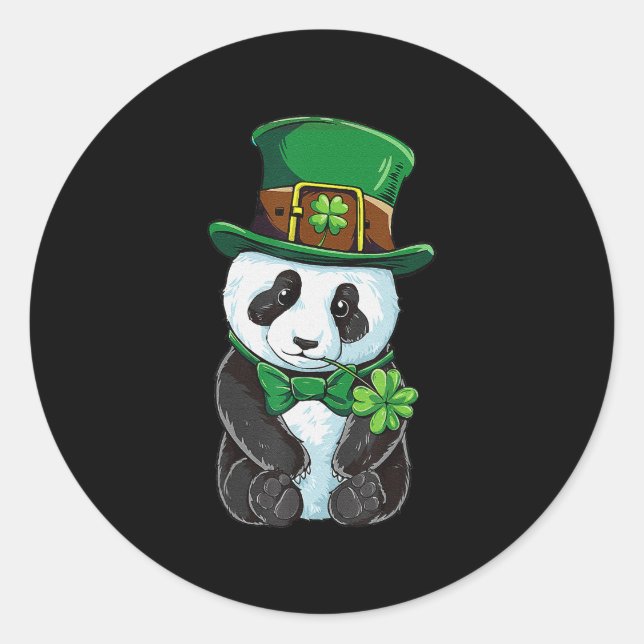 Adesivo Dia de São Patrício Leprechaun Panda Irish Shamroc (Frente)