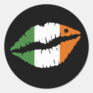 Adesivo Dia de São Patrício Lucky Shamrock Lábios irlan