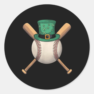 Adesivo Dia de São Patrício Shamrock Baseball Leprechaun H