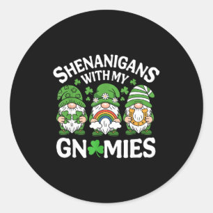 Adesivo Dia de São Patrício shamrocks sortudos gnomos mulh