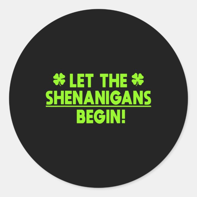 Adesivo Dia de São Patrício Shenanigans (Frente)