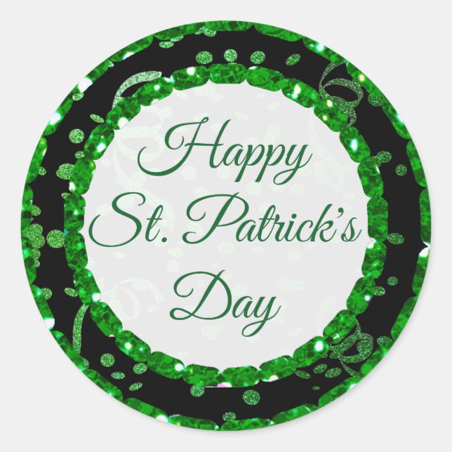 Adesivo Dia de São Patrício verde-palitos verdes (Frente)