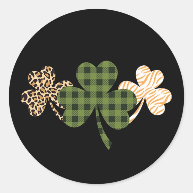 Adesivo Dia de São Patrício Verde Shamrock Irlandês St Pat (Frente)