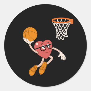 Adesivo Dia de São Valentim Coração Afundando Basquetebol