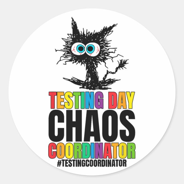 Adesivo Dia de Teste do Professor Coordenador (Frente)