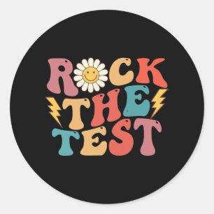 Adesivo Dia de Teste do Professor do Teacher Retro-Groover