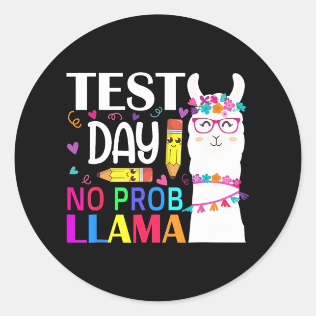 Adesivo Dia de Teste Sem Prob Llama Llama Professor (Frente)