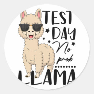 Adesivo Dia de Teste Sem Teste Prob Llama Estudante Teste 