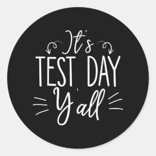 Adesivo Dia de Teste Yall Engraçado Final Exam Confident E