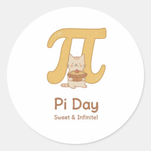 Adesivo Dia Divertido do Pi com Animal e Torta – Presente