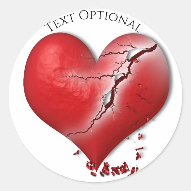 Adesivo Dia do Anti-Valentim Coração Quebrado (Frente)