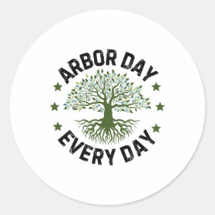 Adesivo Dia do Árvore Natureza diária Vintage Feliz Arbo