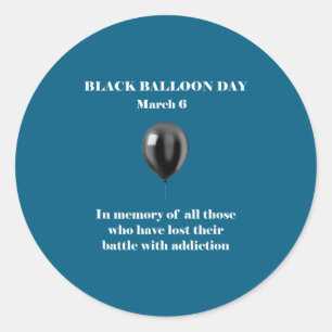 Adesivo Dia do Balão Preto Conscientização sobre Overdose
