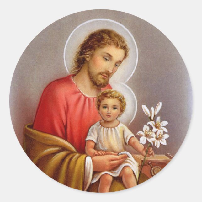 Adesivo "Dia do banquete Joseph Santo" "pequenos santos do (Frente)