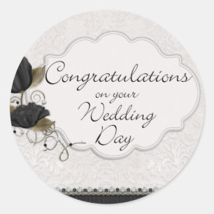 Adesivo dia do casamento dos congrats