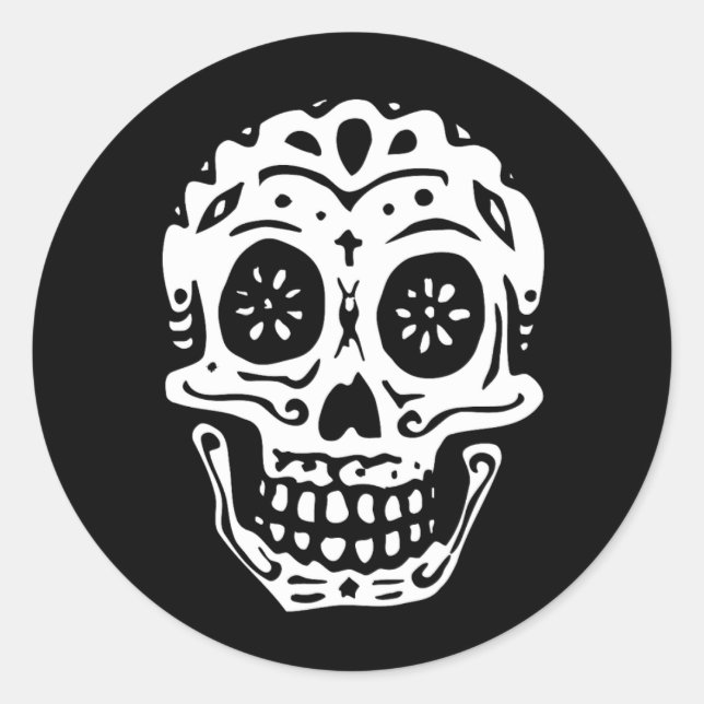 Adesivo Dia do Caveira Morta - Preto (Frente)