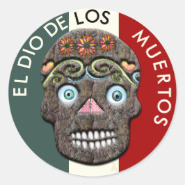 Adesivo Dia do Crânio do Açúcar Morto - Latido Mossy