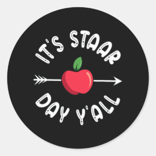 Adesivo Dia do Estadas Yall Texas Staar - Dia do Teste