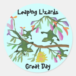 Adesivo Dia do Excelente dos Lagartos a Saltar