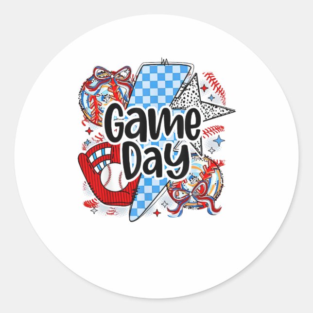 Adesivo Dia do Jogo de Baseball Retrocede Esta É A Estação (Frente)