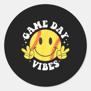Adesivo Dia do Jogo Vibes Sorriem Face Softball Mama Mãe I