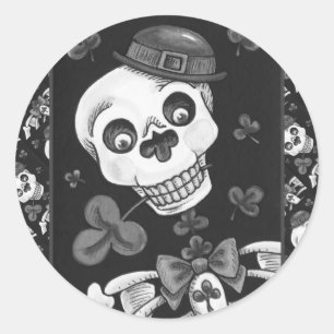 ADESIVO DIA DO LEPRECHAUN MORTO, RUA. PADDY'S DAY SKULL