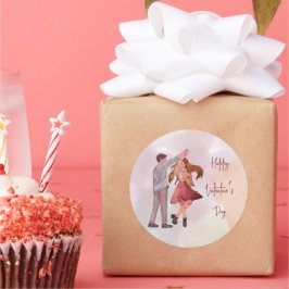 Adesivo Dia do Namorados de Casal Ilustrado bonito