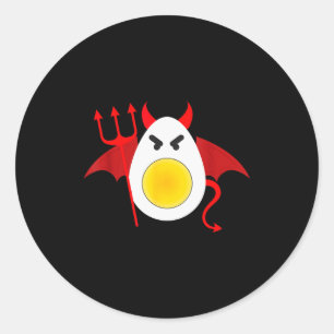Adesivo Dia do Ovo Diabo Disfarce Divertido de Halloween A