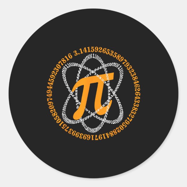 Adesivo Dia do Pi 3,14 Símbolo do Número Pi Presente de Ma (Frente)