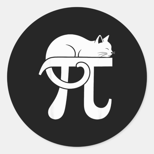 Adesivo Dia do Pi Gato Nerd de Matemática Comédia Professo (Frente)