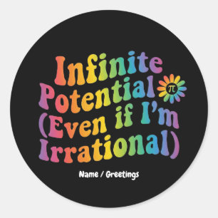 Adesivo Dia do Pi Irracional Potencial Infinito Retro Mate