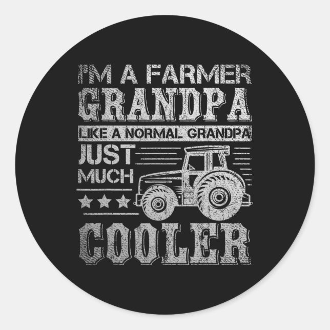 Adesivo Dia do Presente Ideia Avô Trator Farmer (Frente)