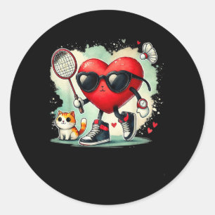 Adesivo Dia dos Namorados Amante de Badminton Coração Shut