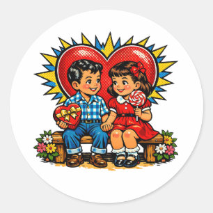 Adesivo Dia dos Namorados Arte Pop Vintage Retro