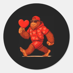 Adesivo Dia dos Namorados Bigfoot Coração Engraçado Camise