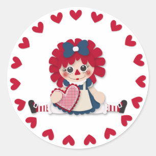 Adesivo Dia dos namorados - boneca de pano bonito